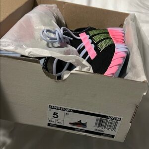 Adidas Kids Sneakers Black with Pink and Green Kaptir Flow K size 5